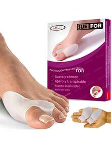 (1 par) Protectores de juanetes y esparcidores de dedos de los pies Alisador de cojín separador de dedos grandes – Espaciadores de dedos de gel, protectores, correctores - Blanco - Ver 1