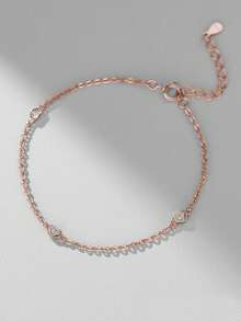 1 Peça Pulseira de Prata Esterlina S925 em Formato de Coração para Crianças, Projetada para Meninas, Hipoalergênica, com Pingente de Coração, Presente de Joias Perfeito para Bebês Meninas, Filhas e Amigas/Parentes Femininas, Adequado para Aniversário, Feriado - Amor - Visão 10
