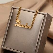 Custom Old English Name Necklace Stainless Steel Cuban Chain Personalized Handmade Pendant Fashion Party Jewelry Gifts - Multicolor 6 - View 4