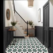MORCART 20cm X 20cm Peel And Stick Floor Tiles, 20 Pieces Of Self-Adhesive DIY Vinyl Flooring, Suitable For Removable Waterproof Tile Stickers (Dark Green) In Bedrooms, Living Rooms, Bathrooms, Kitchens, And Stairs - 墨綠色 - 查看 2