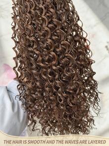 Tóc giả đuôi ngựa dài 26 inch màu nâu đậm, kiểu gợn sóng, làm từ sợi tổng hợp chịu nhiệt, phù hợp cho phụ nữ dự tiệc và sử dụng hàng ngày. - màu nâu - Xem 8