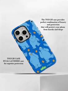 Estuche para teléfono con patrón divertido de Cookie Monster Compatible con estuches para teléfonos   17  16 Pro Max  15 Pro Max  13 y  12 Material dos en uno resistente al agua, a prueba de caídas y rayones Un gran regalo para familiares, amigos, amantes, novios/novias y el día de San Valentín - Blanco - Ver 4