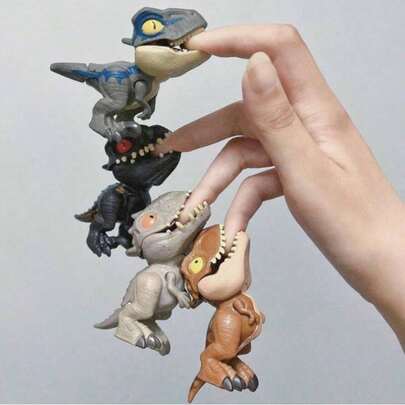 1/3/5件套恐龙及动物模型（随机款式），新奇恐龙咬指玩具，动物恐龙装饰挂件，恐龙，恐龙玩具，恐龙礼物，多色，鳄鱼玩具