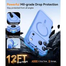 Magnetic For IPhone 17 Pro Max Case(6.9"), Upgraded [Full Camera Protection] [Compatible With Magsafe] [Translucent Matte] Shockproof Protective Phone Case, Orange - Ultramarine - View 6