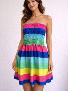 Colorful Printed Short Dress For Carnival And Summer  2026 - Nhiều màu - Xem 3