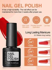 coscelia 53件/套 7毫升凝胶指甲油套装 - 35色可卸凝胶指甲油，包含底油、哑光面油、亮片面油，配有UV/LED灯、美甲打磨机、美甲用品，DIY美甲沙龙套装 - 彩色 - 查看 6