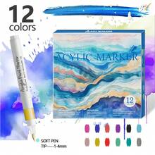 12-120 colores Bolígrafos de marcador líquido de acrílico de moda, diseño de punta de pincel suave personalizado, tinta de colores, adecuado para caligrafía, pintura y colorear, pincel de acuarela - Útiles escolares esenciales para la temporada de regreso a clases - Conjuntos - Ver 13