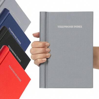 Telefon-Adressbuch, A-Z, fester Einband, A5, Adressbuch, Spiraldesign (graue Spirale)