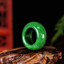 1pc Natural Agate Handmade Unisex Thumb Ring, Suitable For Men And Women, Daily Wear Or Holiday Celebration Gift - Green - View 7