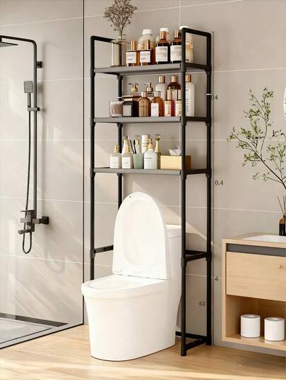 1pc-3rd Floor Bathroom Storage Rack, Bathroom Rack Above Toilet Seat,Bathroom Storage Platform, Multifunctional Storage Platform