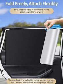 1 Pc Magnetic Car Window Sun Shade - Summer UV Block Heat Insulation Full Blackout Side Window Cover - Multicolor - View 1