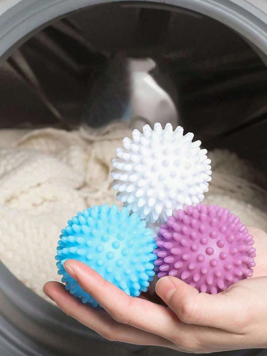 5个装可重复使用的洗衣烘干球 - 防缠绕、去污、防起球，专为衣物设计，无需用电，可作为衣物柔顺剂，减少褶皱和静电，防止家用和自助洗衣店衣物缠绕，多种颜色可选
