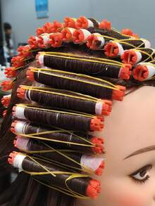 Conjunto de 50 modeladores de cachos - Crie penteados ondulados naturais - Ideal para fazer penteados em casa, adequado para cabelos longos, médios e curtos. - Multicolorido - Ver 2
