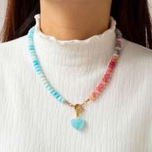 Bộ phụ kiện trang sức tự làm hình ngôi sao và trái tim thuộc dòng Candy Series - Dây chuyền, mặt dây chuyền, bông tai, vật liệu trang trí túi xách, quà tặng ngày Valentine. - Vàng - Xem 9