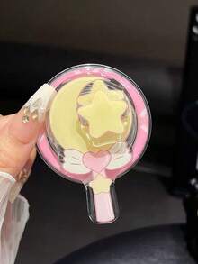 1个可爱女孩旋转魔法棒/仙女棒磁性手机支架，可调节Magsafe强力吸附按压支架，兼容和安卓手机，生日礼物，送给家人和朋友的礼物，生日推拉式手机支架 - 彩色 - 查看 3