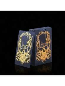 1 Set (54 Cards) Waterproof Foil PVC Plastic Playing Cards, Black Gold Foil, Easy To Shuffle, Washable, Suitable For Pool Party, Beach Party, Couples Game, Family Gathering, Thanksgiving Gift, Holiday Travel Entertainment Game, Friends Gathering - Multicolor - View 12