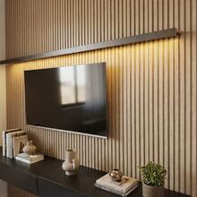 Versatile Self-Adhesive Slatted Panel Wall Covering Premium MDF Slatted Panels - 榛子橡樹 - 查看 2