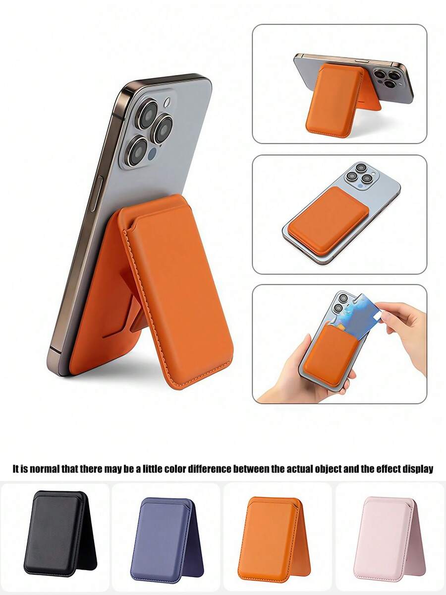 1pc 2-In-1 Magnetic Holder & Card Holder Case Compatible With Apple 15 Pro Max, 12/13/14/15 MagSafe - Multicolor - View 1