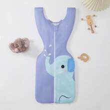1 pieza Saco de dormir ligero y suelto con estampado de elefante para bebé recién nacido, 0.5 TOG, retardante de llama con doble cepillado de 180g, adecuado para un mejor descanso de los bebés, primavera/verano - Púrpura malva - Ver 11