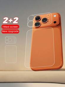 Compatible con iPhone 17pro/17pro Series Película suave de borde curvo, película trasera de alta definición, 2 piezas - Antihuellas, alta definición, alta resolución de pantáctil, antihuellas, antipolvo, protección contra arañazos + 2 piezas de película de lente de alta definición, protección contra arañazos, antihuellas, accesorios esenciales de protección de pantalla, aplicable a protector de pantalla diario, oficina, hogar, protector de pantalla de teléfono a prueba de agua, a prueba de golpes, resistente a caídas, resistente a arañazos - transparente - Ver 13