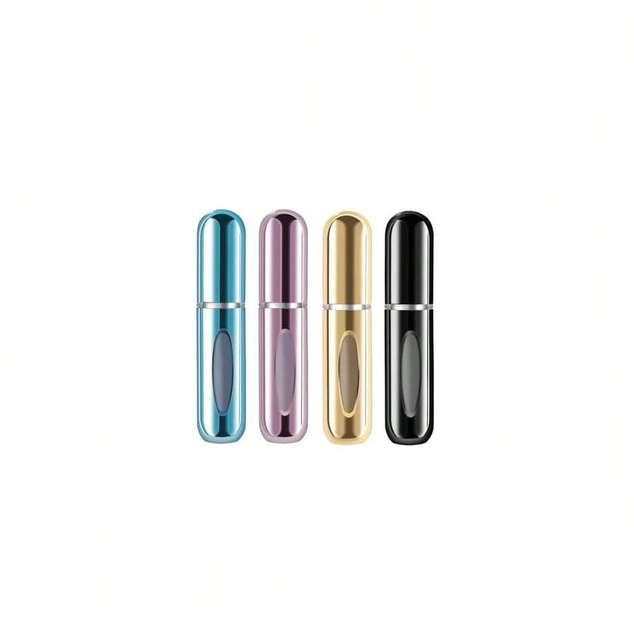 Mini Refillable Perfume Portable Atomizer Bottle Refillable Perfume Spray, Refill Pump Case For Traveling And Outgoing (5ml, 4 Pack) 4 - 藍色 - 查看 1