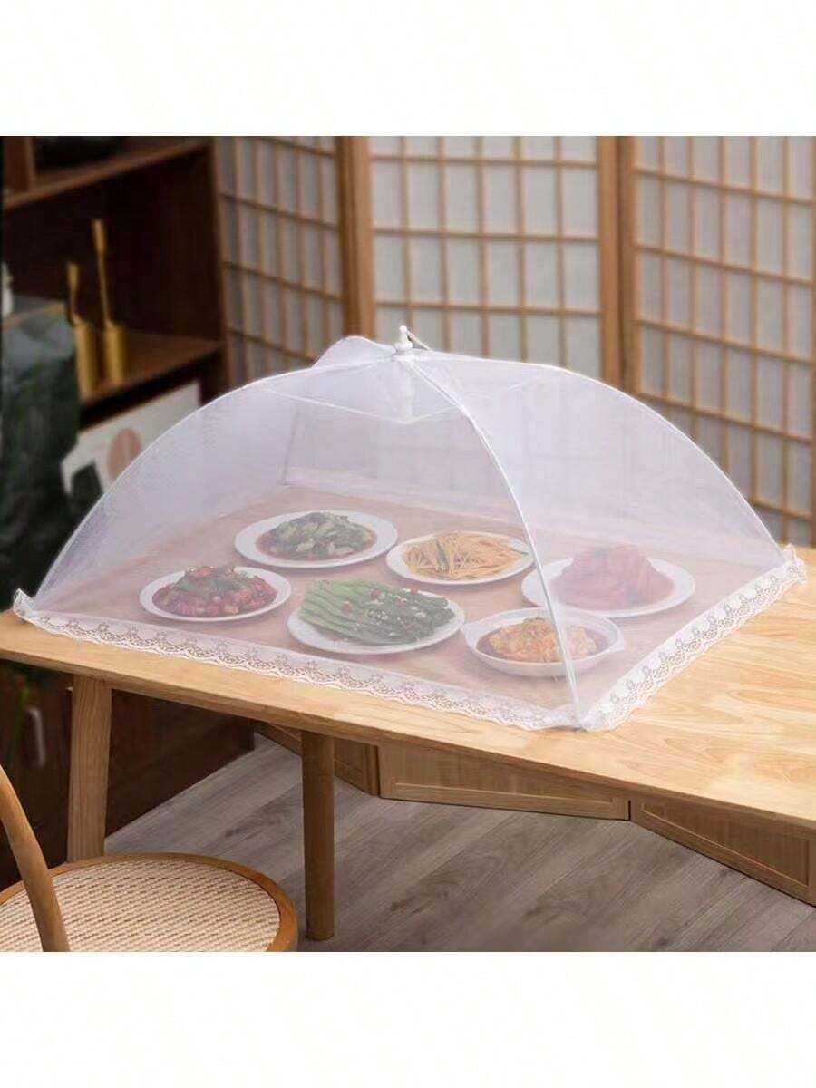 1个大号可折叠食物罩,可重复使用网状食物保护罩,透气易清洁,适用于厨房、户外露营、野餐、烧烤、聚会等场合,是餐桌上必备的食物防护罩。 - 彩色 - 查看 1