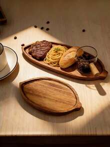 Wooden Tray, Cheese Tray, Cheese Board And Tray, Snack Platter, Novel Dinner Plate, Breakfast Tray, Rosewood Cutting Board, Solid Wood Salad Plate, Decorative Dish, Storage Tray, Wedding Tray, Suitable For Restaurant, Gift, Outdoor, Living Room Cabinet, Kitchen Display, Coffee Shelf, Modern Style Wooden Tray - Brown - View 5