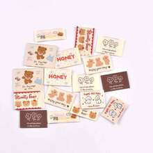 20pcs 18-53mm Random Mixed Pattern Bear/Cat/Dog/Flower/HONEY Labels For DIY Personalized Clothing/Hat/Backpack/Headwear/Doll Decoration Sewing Accessories - Multicolor - View 7