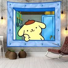 1 pieza Tapiz de Hello Kitty de Sanrio, tapiz de dibujos animados para decoración de pared, colgante de tela para dormitorio - Multicolor - Ver 3