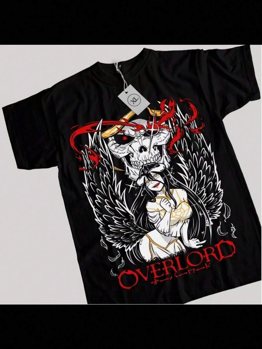 Overlord Ainz T-Shirt Ooal Gown Albedo Overlord Anime Manga Gifts Shirt All Size - Black - View 1