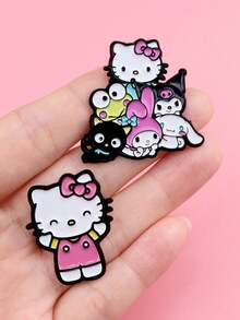 SANRIO 4  Cat Brooch/Badge. Suitable For Clothing, Backpack, Accessories, Accessories, Pins, Alloy Badges. Lapel Pins, Backpack Badges, Women's Brooches, Clothing Gifts, Jewelry, Fashion Accessories. Perfect For Holiday Gifts, Halloween Gifts, And Christmas Gifts. - 彩色 - 查看 2