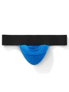 1件 JOCKMAIL 时尚性感男士丁字裤 - 藍色 - 查看 3