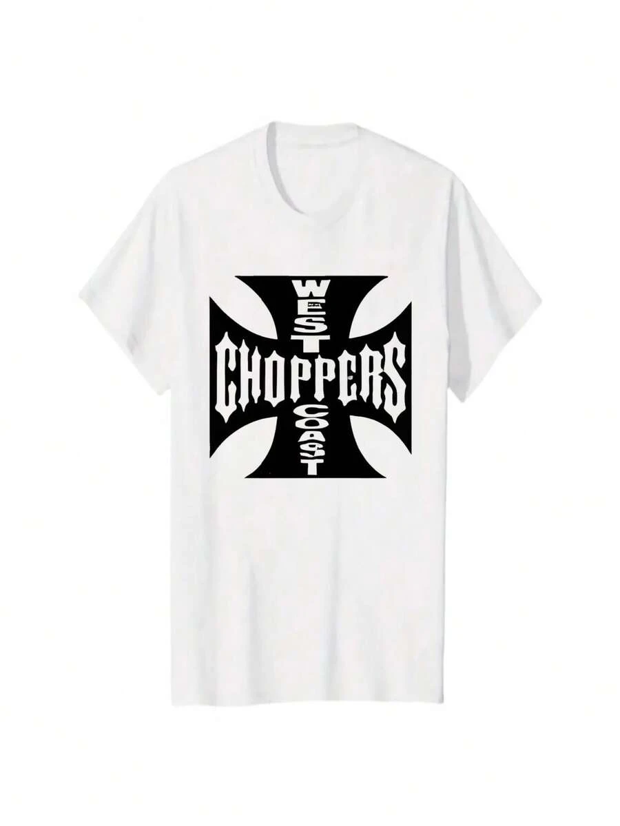 Paul West Coast Choppers Graphic T-Shirt Unisex Casual Top For Men And Women - 白色 - 查看 1