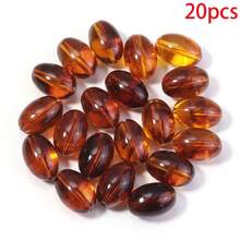 10-100颗琥珀色扎染亚克力珠,形状各异,复古风格DIY串珠材料,适用于珠宝制作、手链/项链/耳环、工艺品、钥匙扣、手机挂绳、配饰、服装和包包装饰 - 琥珀色 - 查看 18