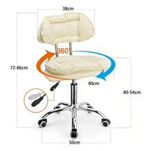 Silla Rodante Para Oficina Giratoria Elevable, Maquillaje - Blanco - Ver 3