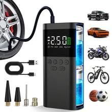 CamelParty A Smart Tire Inflator With Digital Display, A 150 PSI Wireless Air Pump For Vehicles, Automatic Inflation Detection And Cut-Off Function, An LED Flashlight For Nighttime Use, Support For 5V USB Discharge, And A Power Bank For Mobile Phones/Tablets. - Không dây - Xem 8
