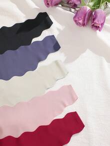 5pcs V-Shape Waist Ripple Design Seamless Sexy Thong Panties For Women - Multicolor - View 4