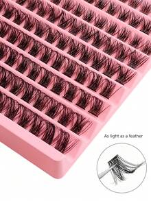 Asiteo 120pcs D Curl Cluster Faux Mink Fake Eyelashes Set With Tweezers, Individual Eyelashes Natural Look Lashes Fluffy Clusters Lashes DIY Eyelash Extension - Multicolor - View 4