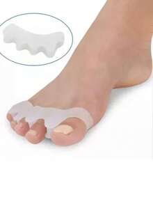 Par Separadores Cinco Dedos Protector Gel Silicona Callos - Blanco - Ver 3