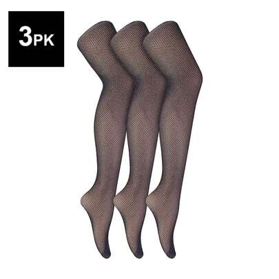 Sock Snob Sock Snob - 3 Pair Multipack Fishnet Tights For Women Stylish Footed Pretty Stocking Ideal For Dance Party