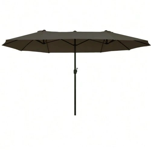 Double Garden Parasol With Crank, Grey, Oval, 460 X 270 X 240 Cm - B - View 1