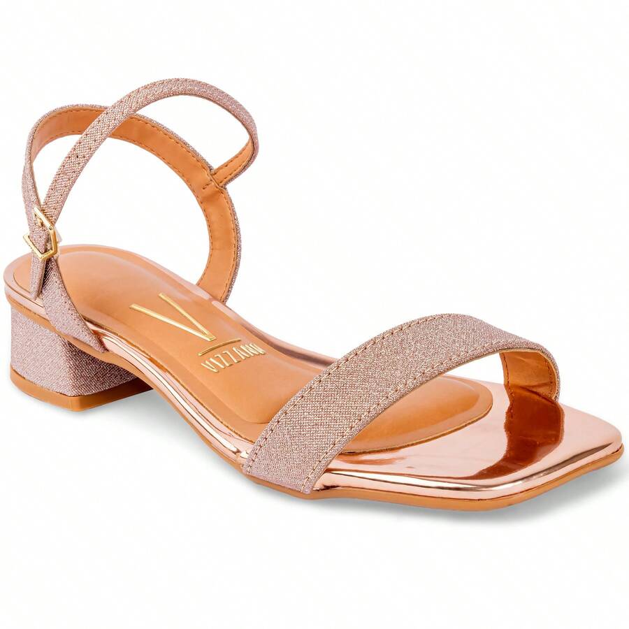 Women's Vizzano Sandal With Low Chunky Heel And Buckle - Original - 玫瑰金 - 查看 1