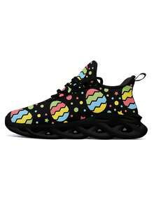 Oster-Eier Blumen Damen Sneaker, leicht, atmungsaktiv und bequem, Niedrig-Top Schnürschuhe, ÜBERGRÖSSENMODE Unisex Outdoor Schuhe - Verschiedenfarbig - Übersicht 7