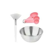 2/4/8/16/24件套面膜搅拌碗套装 - 美容用品，DIY面膜搅拌工具，面膜涂抹刷套装，2个玫瑰金面膜碗，2个扇形面膜刷，2个扁平面膜刷，2个量勺，可选金色、玫瑰金和原木色 - 彩色 - 查看 22