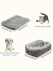 Foldable & Collapsible Pet Bed And Mat, Gray, All Season Use, Extra Warm, 2-In-1 Cat Bed & Mat, Dog Bed, Pet Supplies - Multicolor - View 2