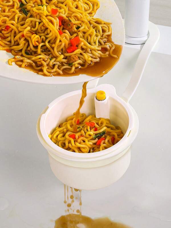 One-Touch Hands-Free Sink Strainer - Detachable Hanging Filter Net And Sponge Drying Rack, Kitchen Sink Organizer Rack, Over Sink Plant Shelf