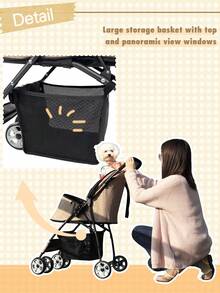 PAWZ Road PET CARRIER Dog Stroller Dog Buggy Sturdy Stroller For Dogs And Cats Outdoor Buggy, For Puppies And Cats - 粉色 - 查看 3