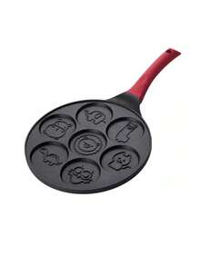 28.5 X 2 X 28.5 Cm Non-Stick Animal Shaped Pancake Baking Pan, Black/Red - Multicolor - View 1
