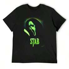Stab T-Shirt Tees Plain Summer Tops Sports Fans Men Clothes - Black - View 1