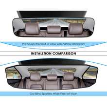 Gương chiếu hậu trong xe dạng kẹp 11 inch, gương chiếu hậu lồi góc rộng cho ô tô, SUV, xe tải, chống chói, gương phụ trợ mở rộng tầm nhìn - Gương chiếu hậu ô tô - Xem 9